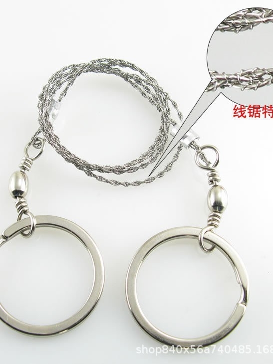 手拉钢丝线锯链锯绳锯线据条 救生锯 野外求生装备户外生存用品